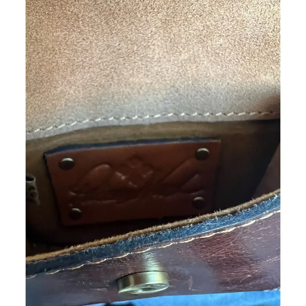 NEW Patricia Nash Brown‎ Leather Mini TORRI Key Fob Wallet Clutch